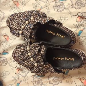 Dirty Laundry tweed slip on sneakers